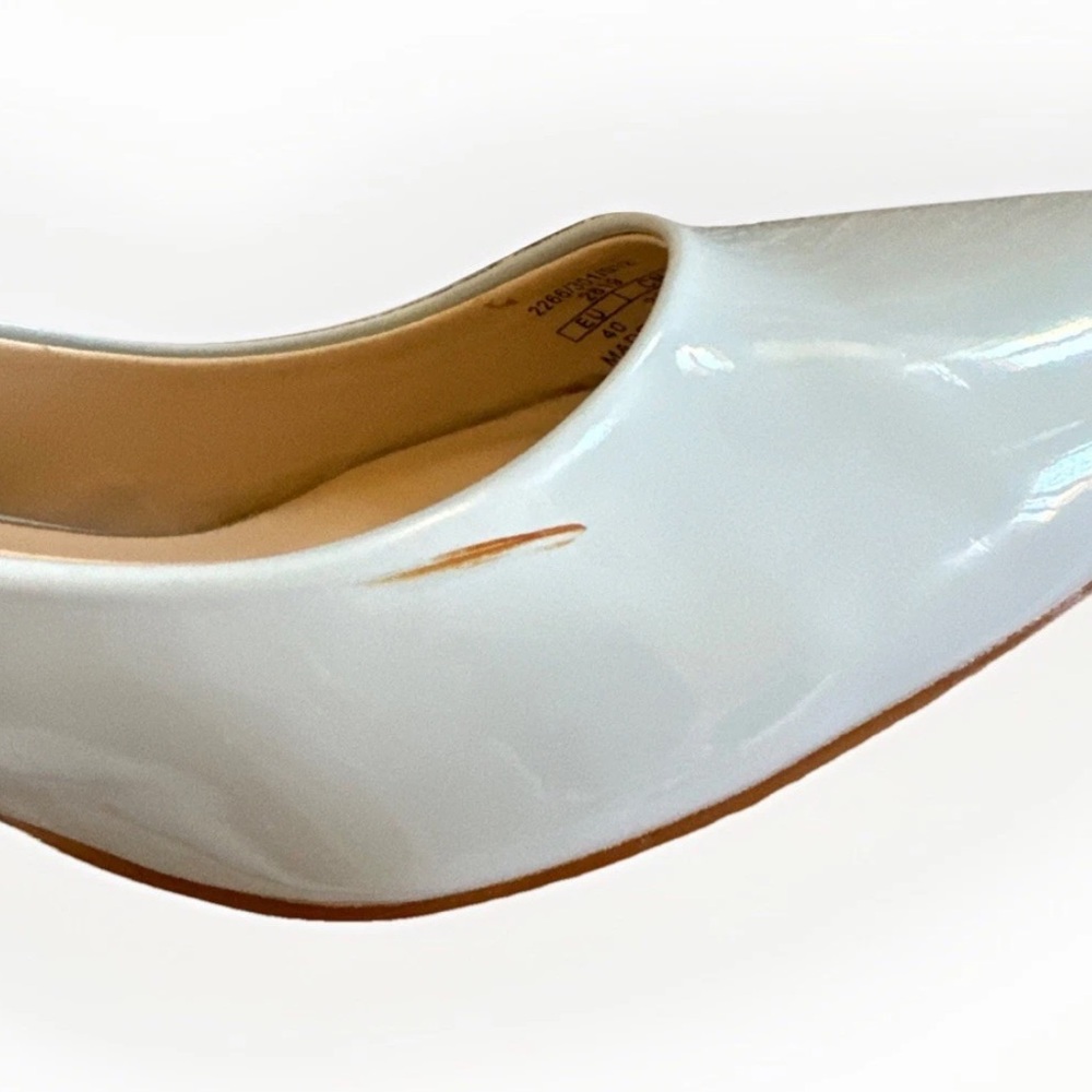 ZARA Basic Sky Blue Patent Slingback Heels Women’s 40 Pointed Toe Kitten Pumps - Picture 8 of 8